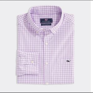 Vineyard vines purple plaid button down